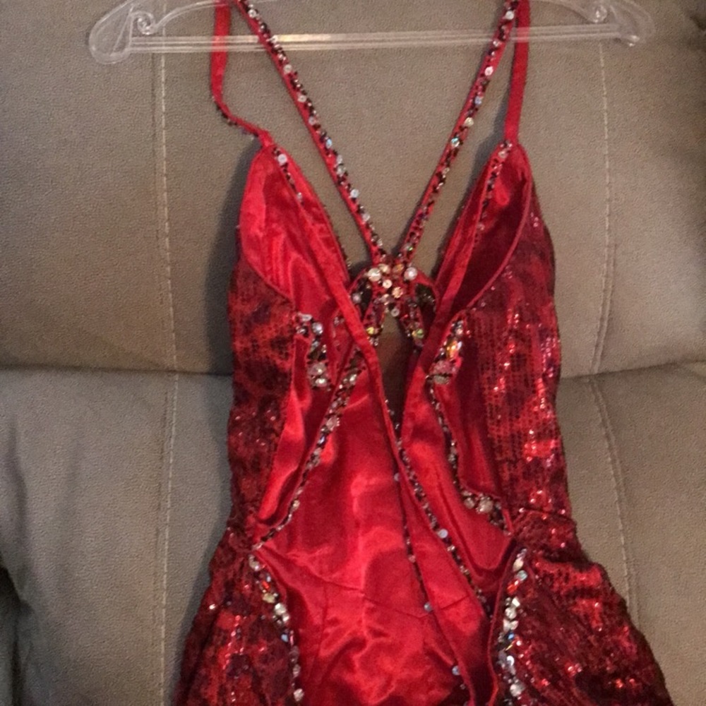 Dark Red Leopard prom dress - Picture 3 of 3